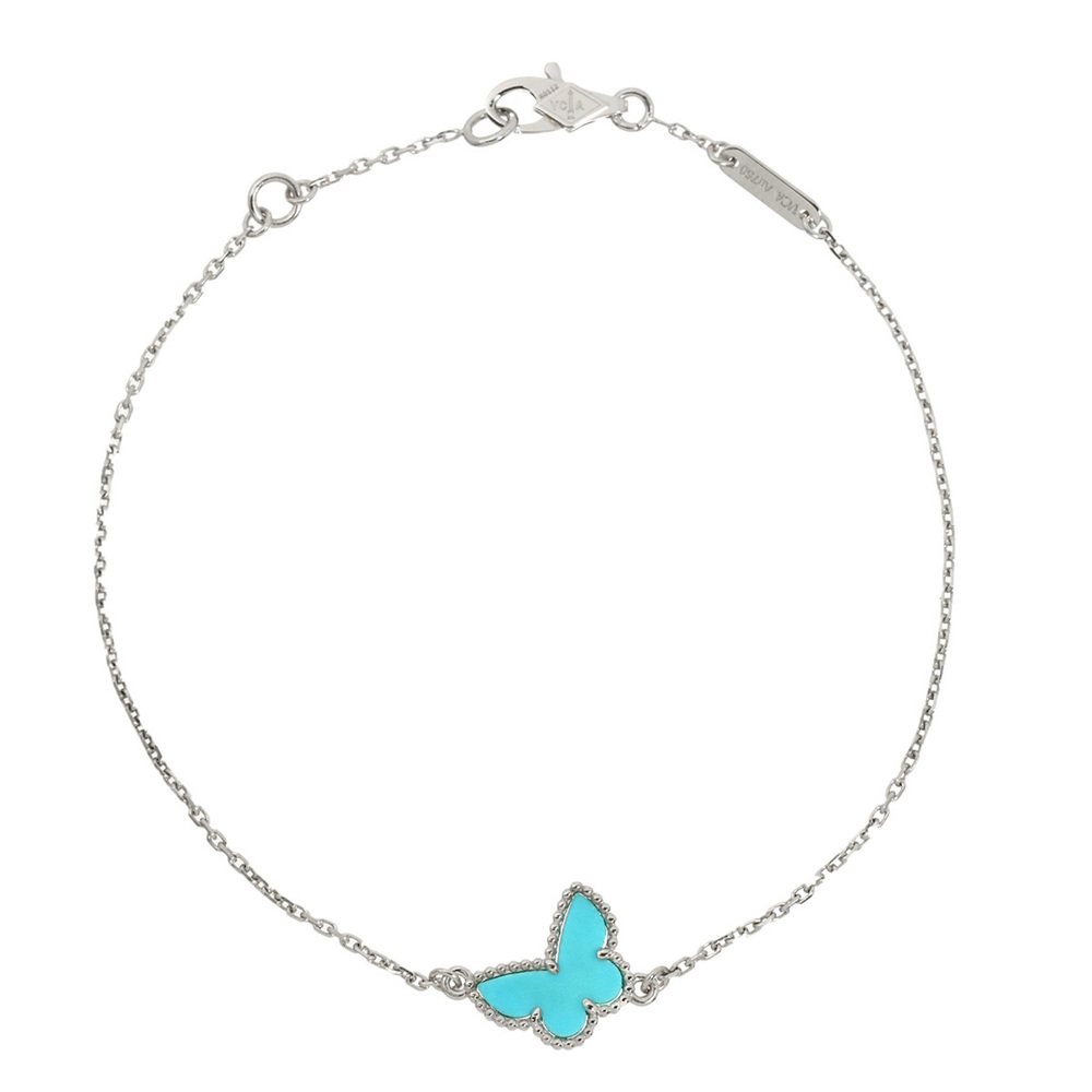Van Cleef & Arpels VAC Sweet Alhambra Papillon Turquoise Bracelet 17.5cm 18K ...